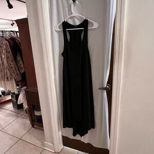 J crew black swingy racer back tank dress high low hem size s